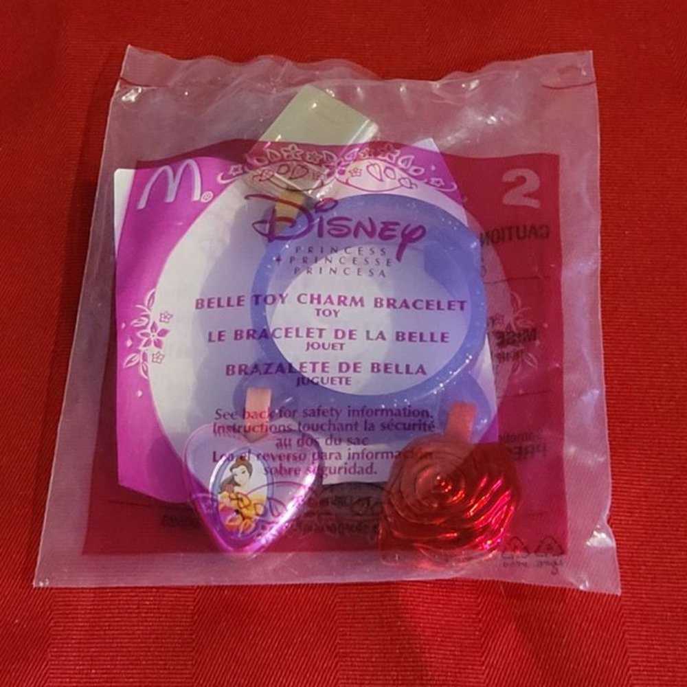 2003 DISNEY, BELLE CHARM BRACELET, MINT IN THE PACKAGE!!!